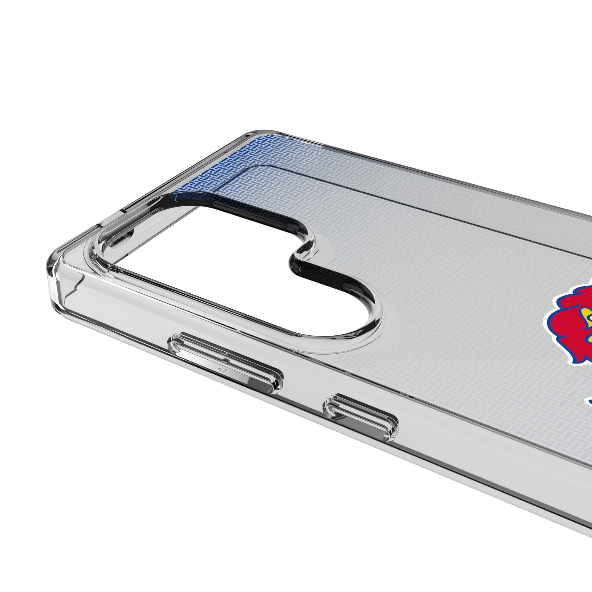 Alt View 2. Keyscaper - Kansas Jayhawks Linen Logo Galaxy Clear Case - S25 - Multicolor.