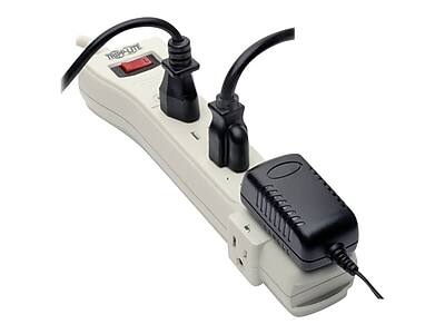 Alt View 6. Tripp Lite - Protect It! 7-Outlet Surge Protector, 7' Cord, Light Gray - Gray/Silver.