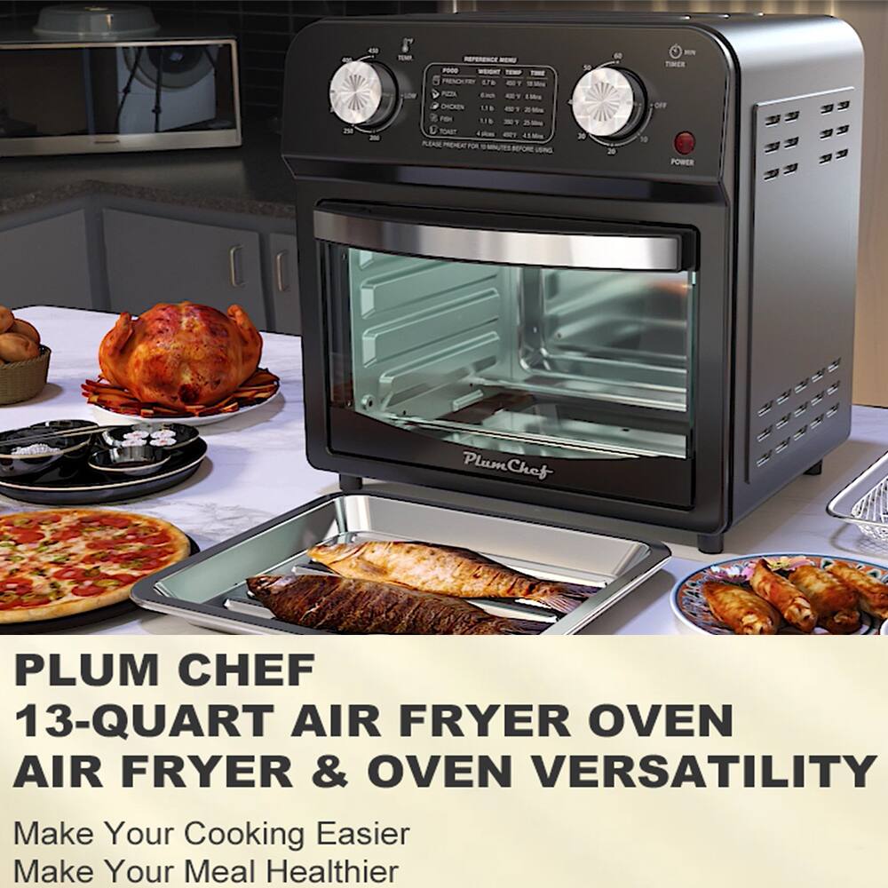 - F - PRSOCTE 17 - PCA Enh - CHCKEN 1  
- LB - 1 TOHEY - T AEAM RFORE 3 30 60 20 10 TIMER DFF POWER  
PLUM CHEF 13-QUART AIR FRYER OVEN  
AIR FRYER & OVEN VERSATILITY  
Make Your Cooking Easier  
Make Your Meal Healthier
