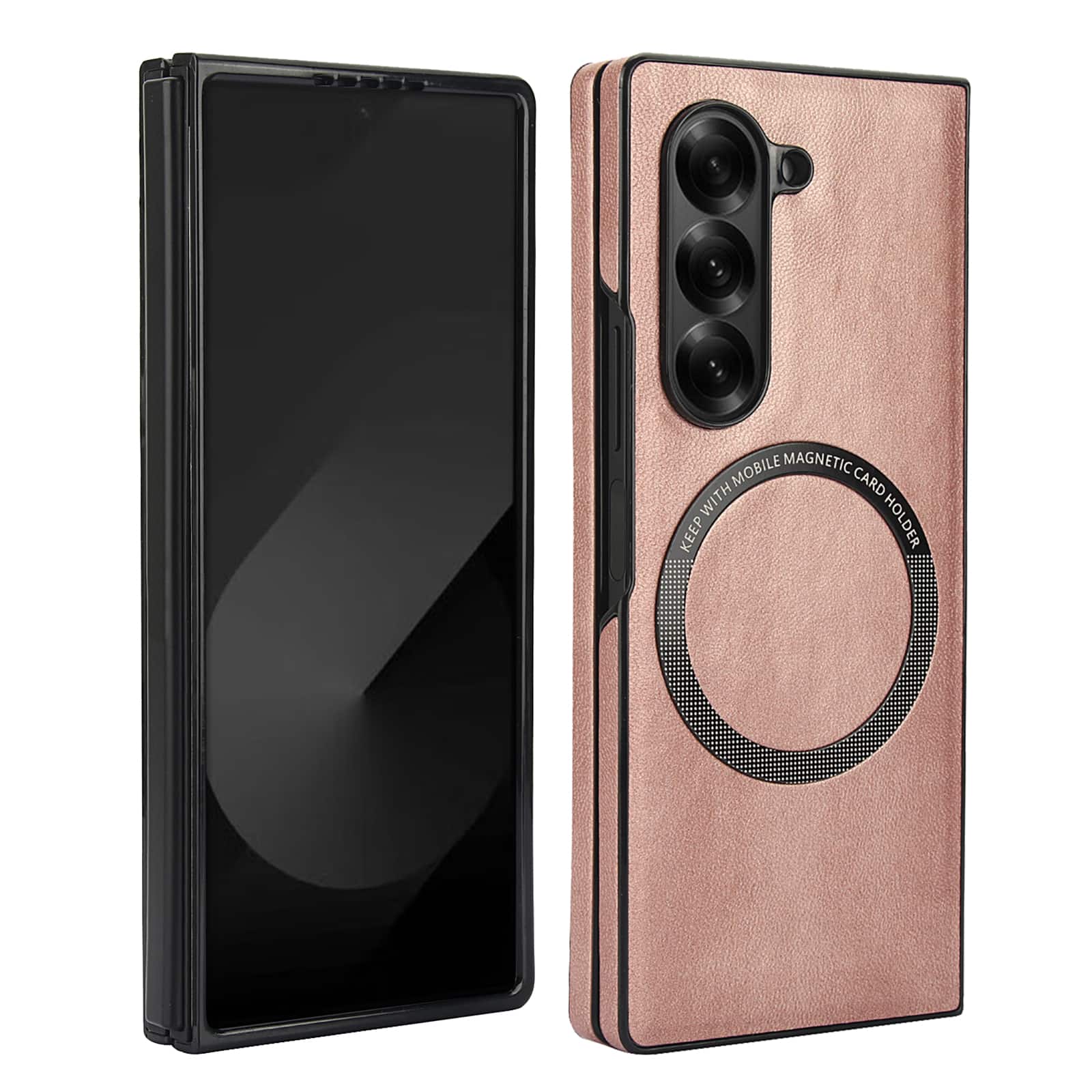 Dteck - Magnetic PU Leather Case for Samsung Galaxy Z Fold8 Ultra,Slim Shock-Absorbent Back Cover,Supports Qi Wireless Charging - Rosegold price history on PriceWatchPro