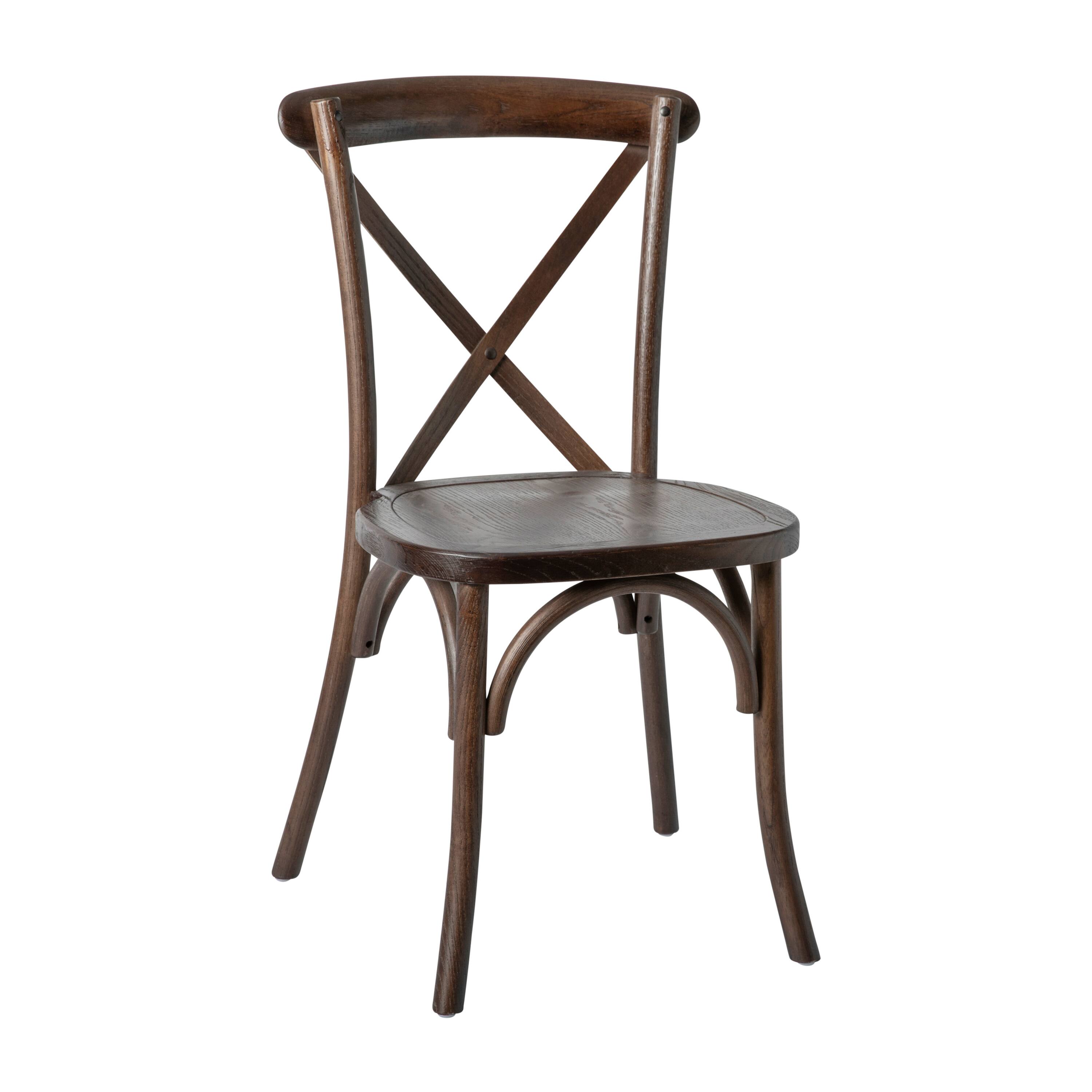 Alt View 1. Emma + Oliver - Stackable Wood Cross Back Dining Chair - Mahogany.