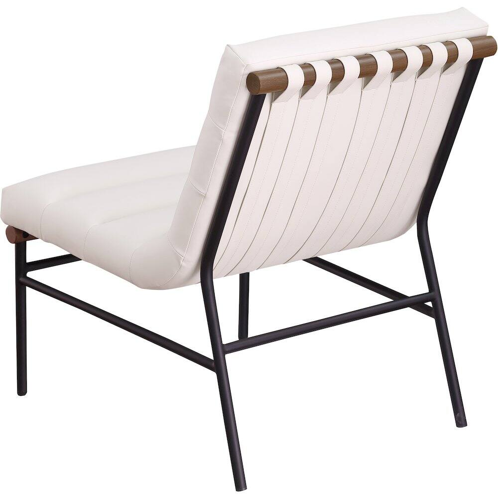 Alt View 4. Meridian Furniture - Burke Cream Vegan Leather Accent Chair - Beige.