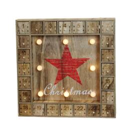 Northlight - LED Lighted Advent Calendar Christmas Star Wall Decoration - 14" - Warm White - Beige