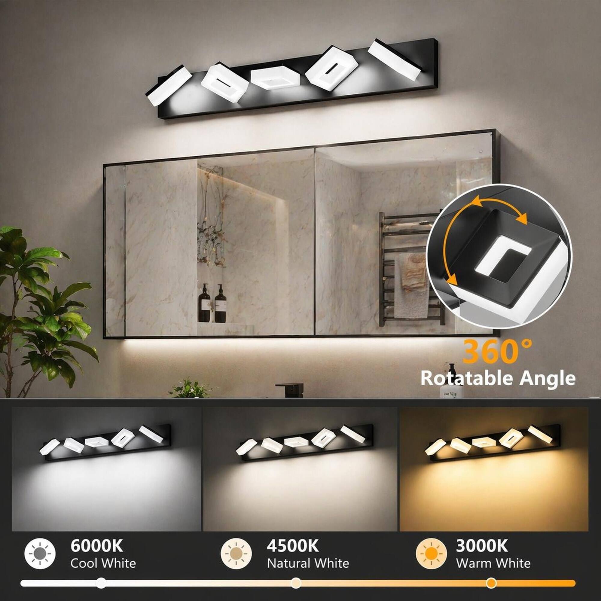 10-01

360 Rotatable Angle  
6000K Cool White  
4500K Natural White  
3000K Warm White
