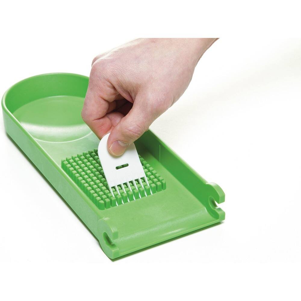 Left. PARKER SLATER - 3-Blade Multi-Function Vegetable and Fruit Chopper with Stainless Steel Blades, Easy to Use, BPA-Free - Multicolor.