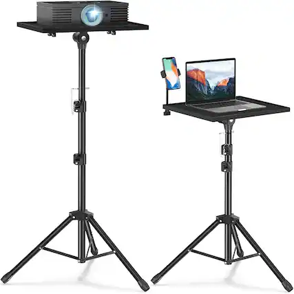 Front. ACJPR - Adjustable Projector Stand Tripod, Portable Floor Mount 22–47" - Color: Black Size: 22-47 Inches.