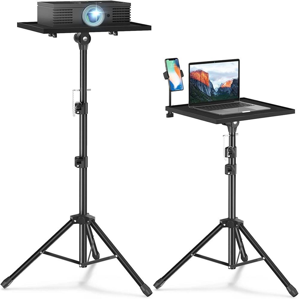 Front. ACJPR - Adjustable Projector Stand Tripod, Portable Floor Mount 22–47" - Color: Black Size: 22-47 Inches.