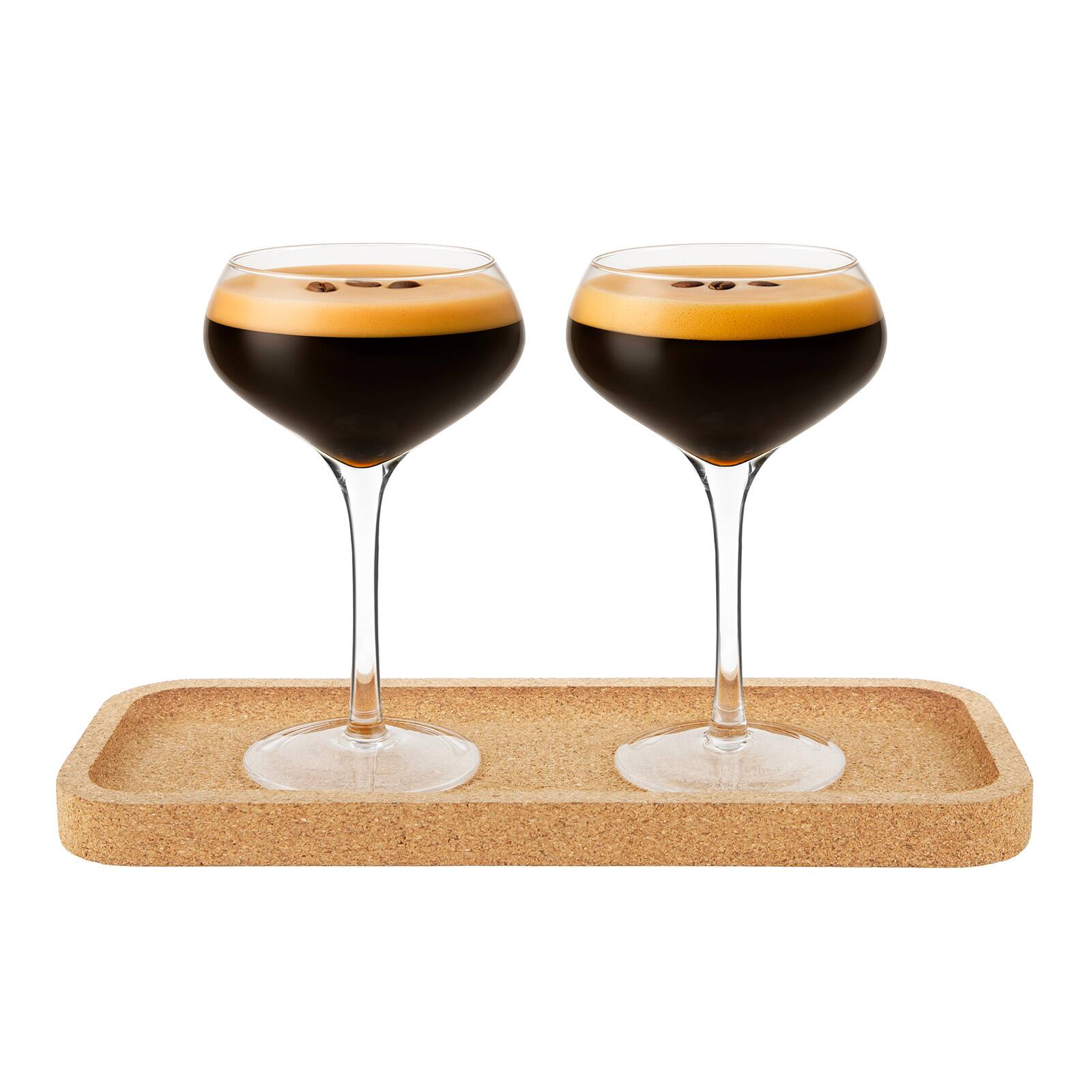 Front. Final Touch - Espresso Martini Set - 3 Pieces - 10 oz (300 ml) - Clear.