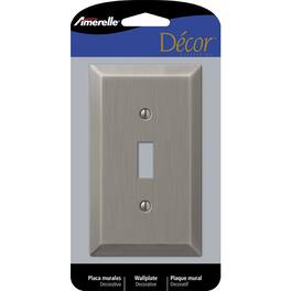 AMERELLE - Century Antique 1 gang Stamped Steel Toggle Wall Plate 1 pk - Nickel