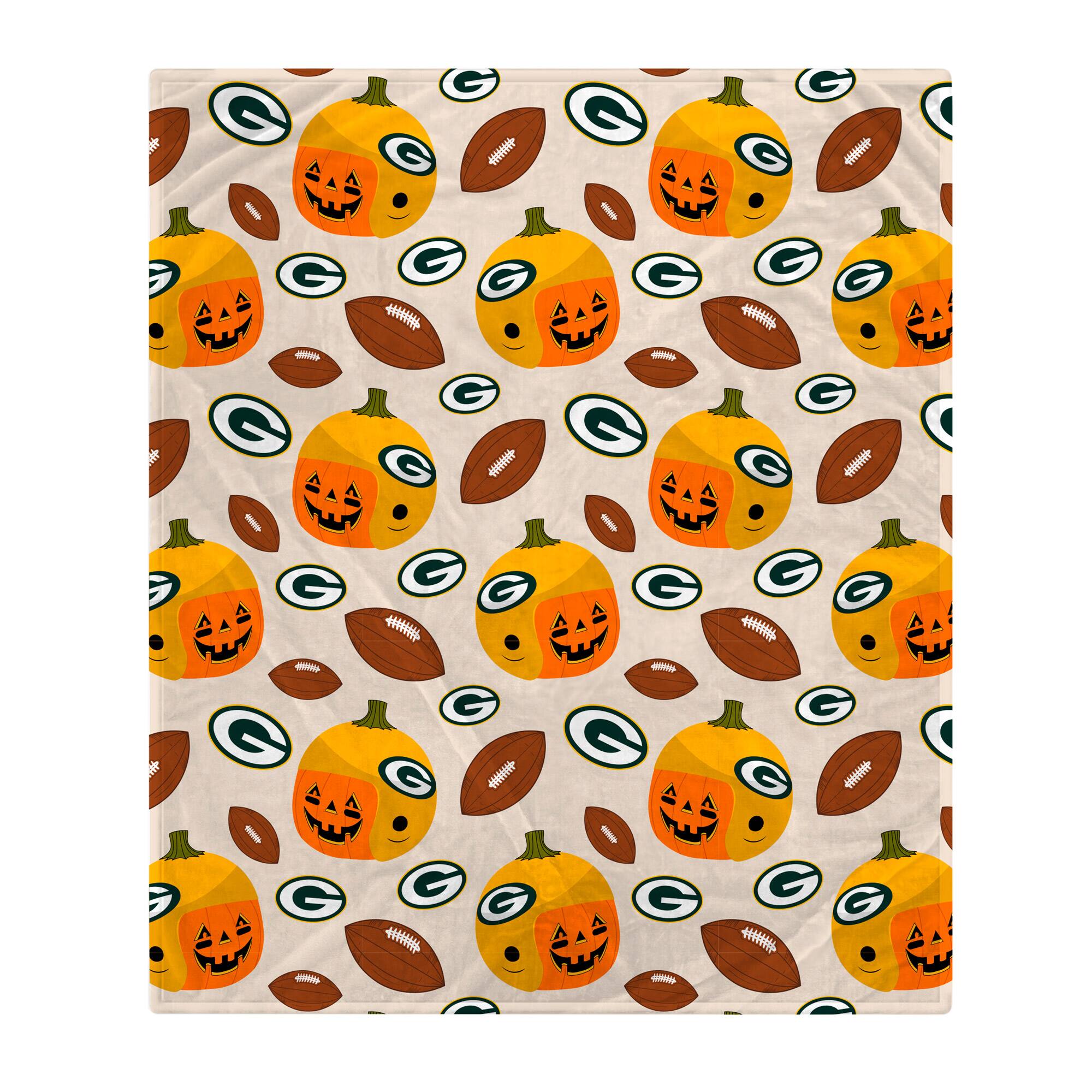 Pegasus - Green Bay Packers 60" x 70" Pumpkin Helmet Corral Fleece Blanket - Multicolor