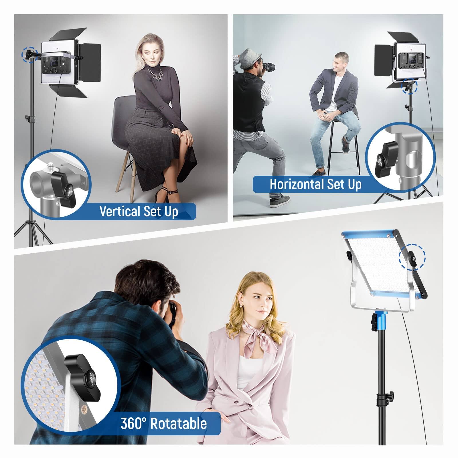 - Horizontal Set Up
- Vertical Set Up
- 360° Rotatable