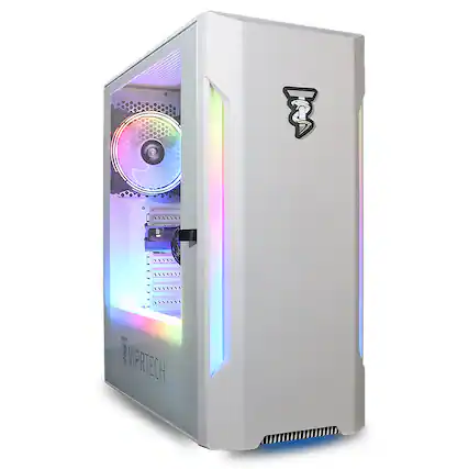 Front. ViprTech - ViprTech Avalanche 2.0 Gaming PC - AMD Ryzen 7 (4.1Ghz Turbo), AMD RX 580 8GB, 16GB DDR4, 512GB SSD, Computer, White - White.