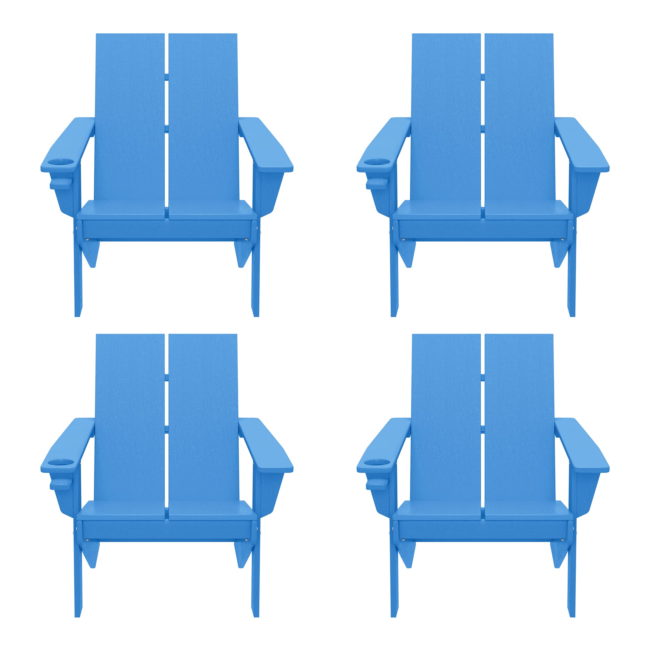 WestinTrends - Riviera Outdoor HDPE Modern Adirondack Chair with Cup Holder (Set of 4) - Pacific Blue price history on PriceWatchPro