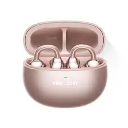 PRIMEPLUS - i121 Clip-On Earbuds, ENC Noise Cancellation, Open Ear Wireless Headphones Bluetooth 5.3, 50H Battery, APP Translation - Rose Gold
