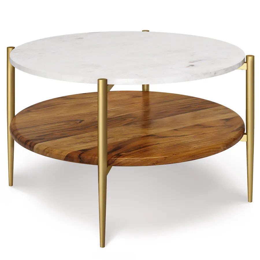 Simpli Home Wagner 30 inch Coffee Table with 18 inch End Tables (Set of ...