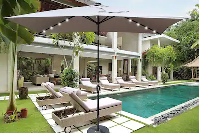 led rectangular patio umbrella LAUSAINT HOME Large Double-Sided Rectangle with Lig Lausaint Home coated metal frame 6 15ft Smart Electric Patio Umbrella,