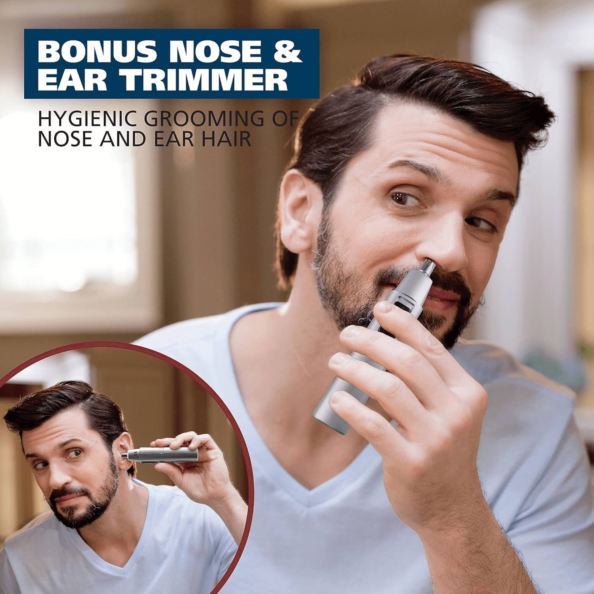 BONUS NOSE & EAR TRIMMER
HYGIENIC GROOMING OF NOSE AND EAR HAIR