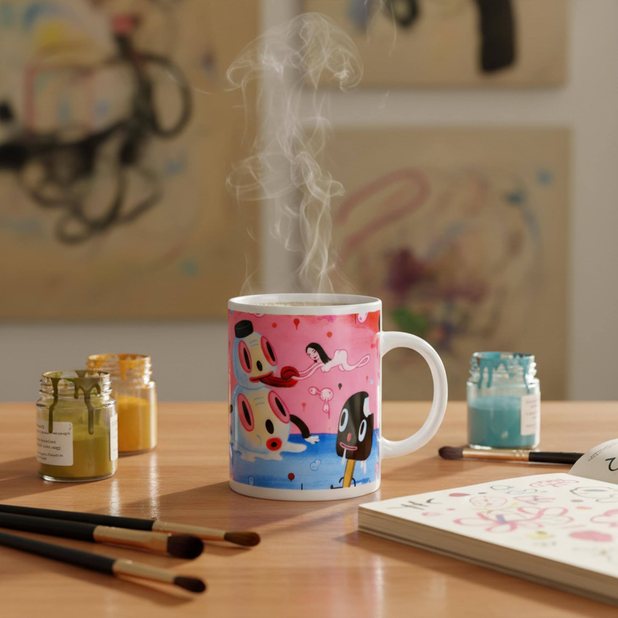 Alt View 3. Dark Horse Comics - Gary Baseman "The Door Is Always Open" 11oz. Coffee Mug - Multi-Color.