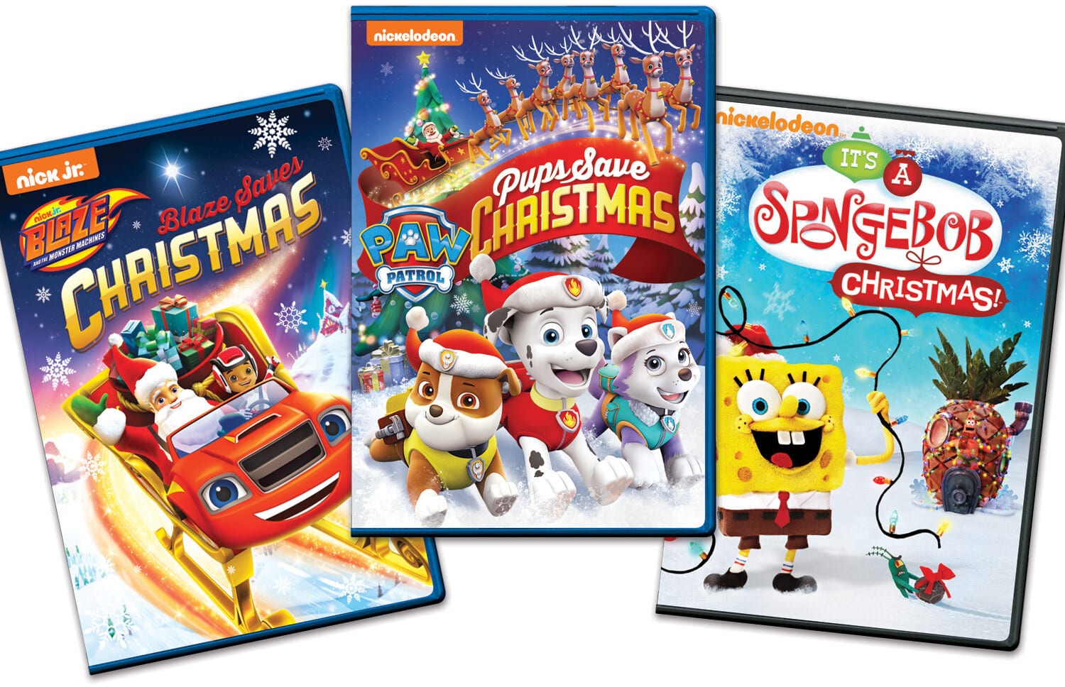 Paw Patrol: Pups Save Christmas/Blaze Saves Christmas/Spongebob Squarepants Christmas - Holiday 3 pack Bundle - DVD