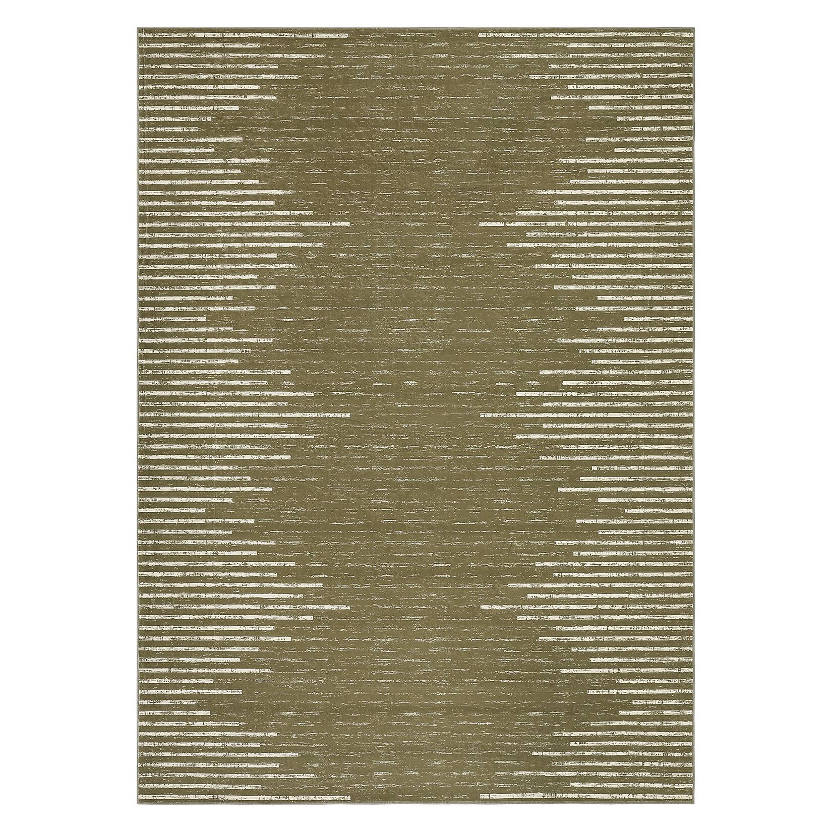 Front. GAOMON - Modern Abstract Line Area Rug Non Slip Vacuum Clean Stain Resistant Machine Washable Carpet for Bedroom Kid's Room - Camel.