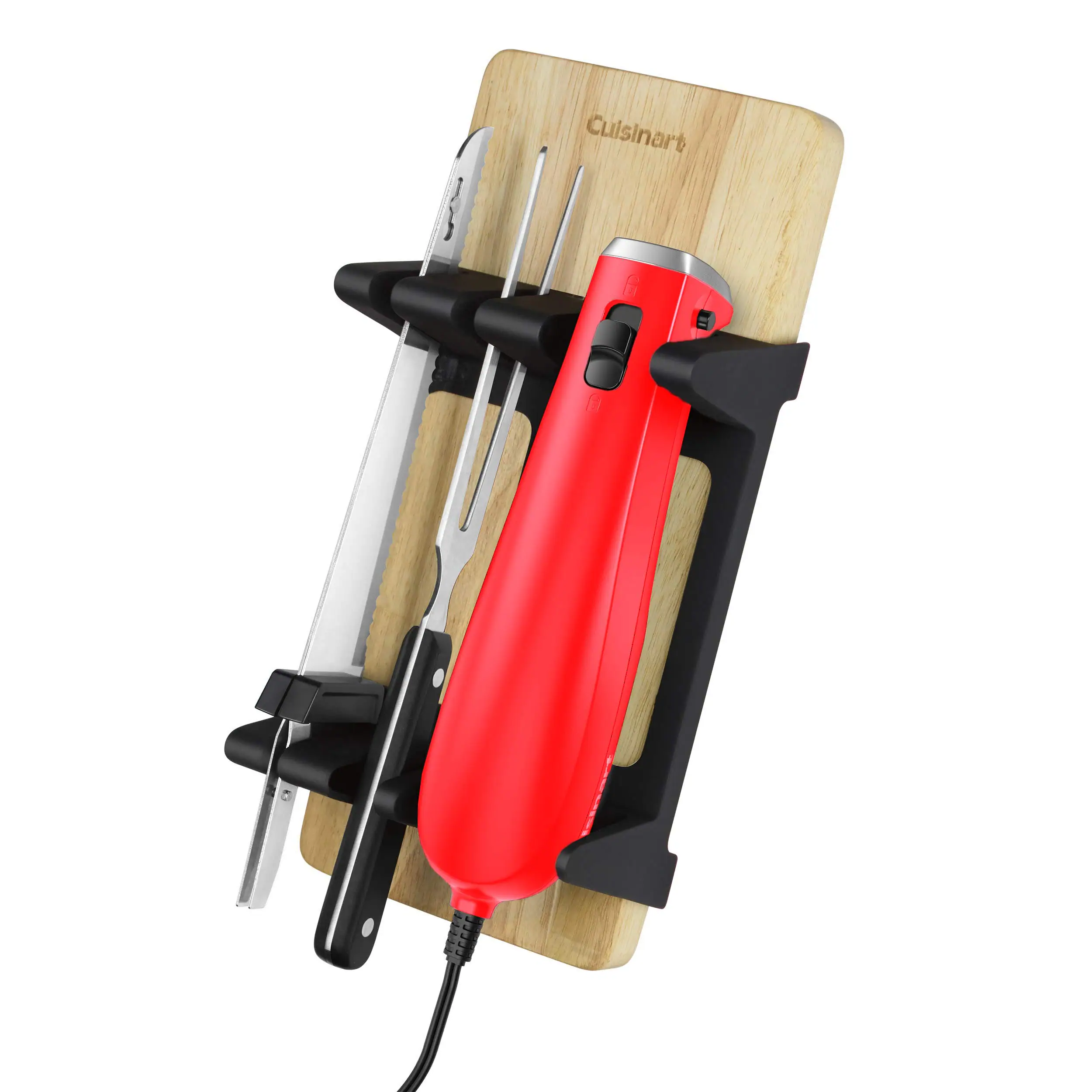Alt View 3. Cuisinart - AC Electric Knife Set with Bamboo Cutting Board CEK-41RD - Red.