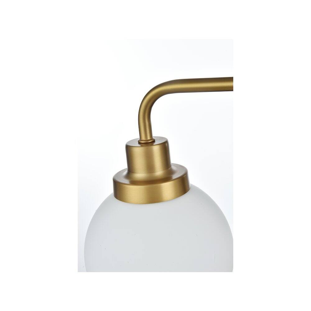 Alt View 2. Living District - Hanson 28 inch Wall Sconce in Satin Gold - Satin Gold And Opal White.