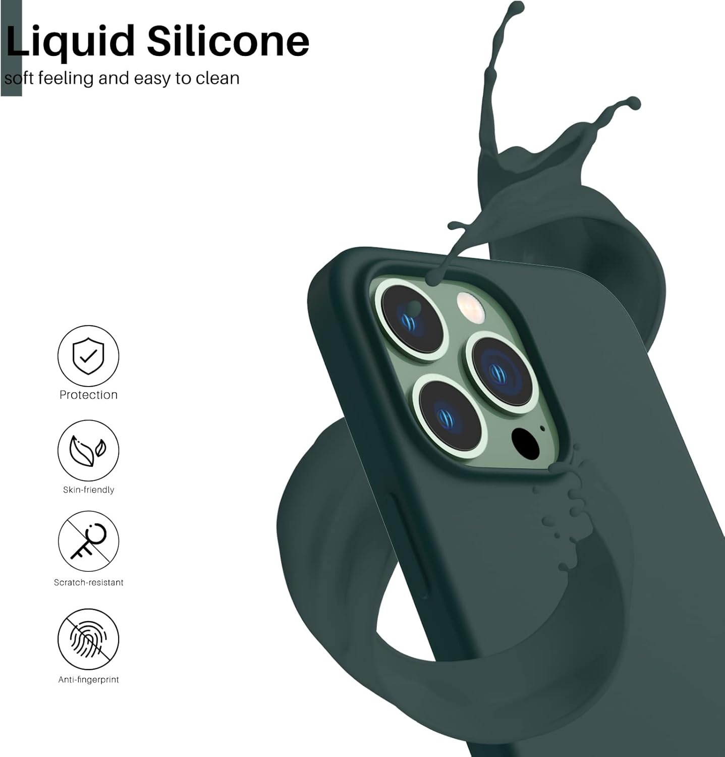 Liquid Silicone soft feeling and easy to clean
Protection
Skin-friendly
Scratch-resistant
Anti-fingerprint