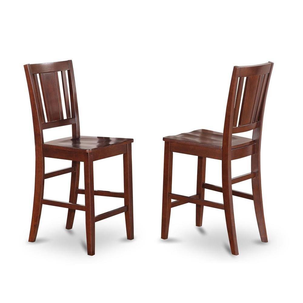 Angle. FurniFact - Stylish 5 Piece Counter Height Dining Table Set with 4 Chairs - Mahogany.