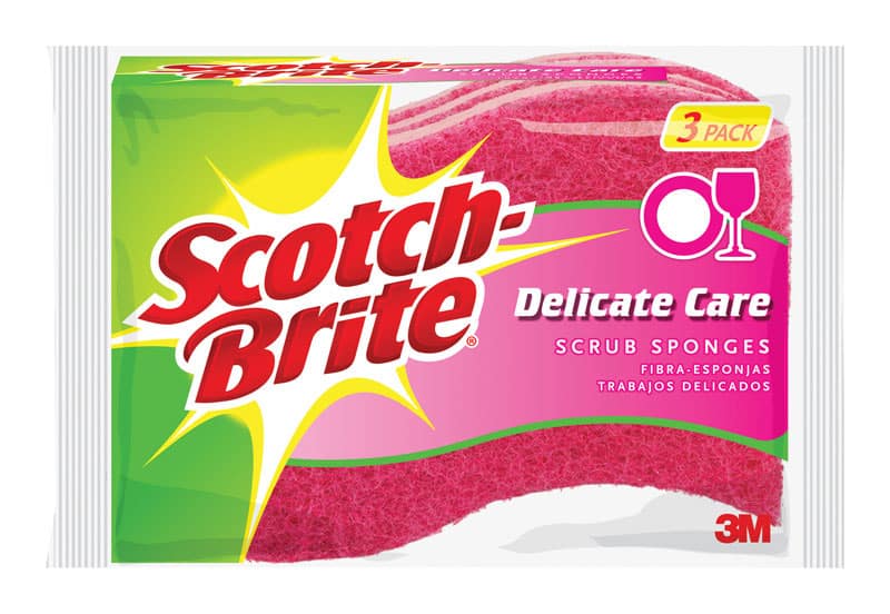 Scotch-Brite - Delicate, Light Duty Sponge For Multi-Purpose 4.4 in. L 3 pk