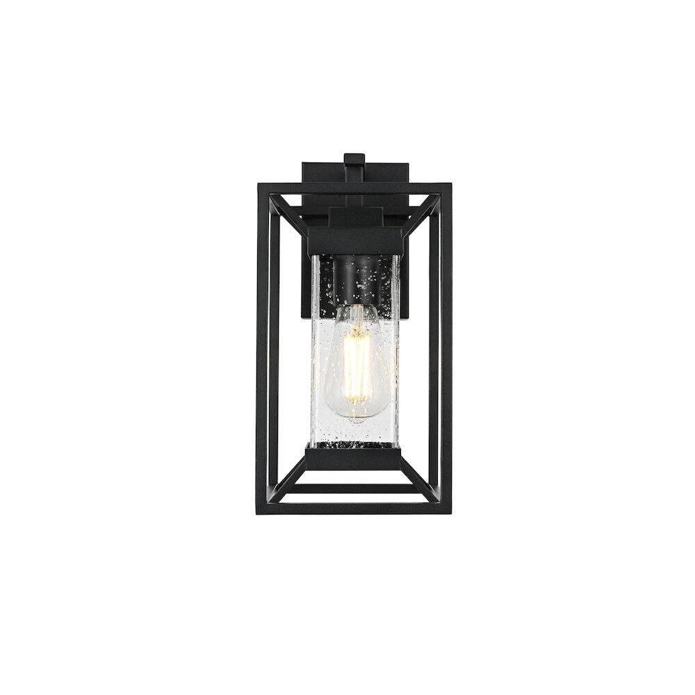 Back. Elegant Lighting - Willington 7 inch Outdoor Pendant in Black - Black.