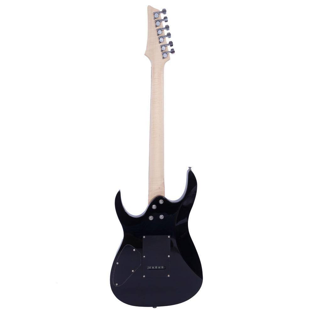 Back. Winado - Fired Burning  Flame Type Maple Wood 24 Frets Beginner Electric Guitar Set School Band gift.