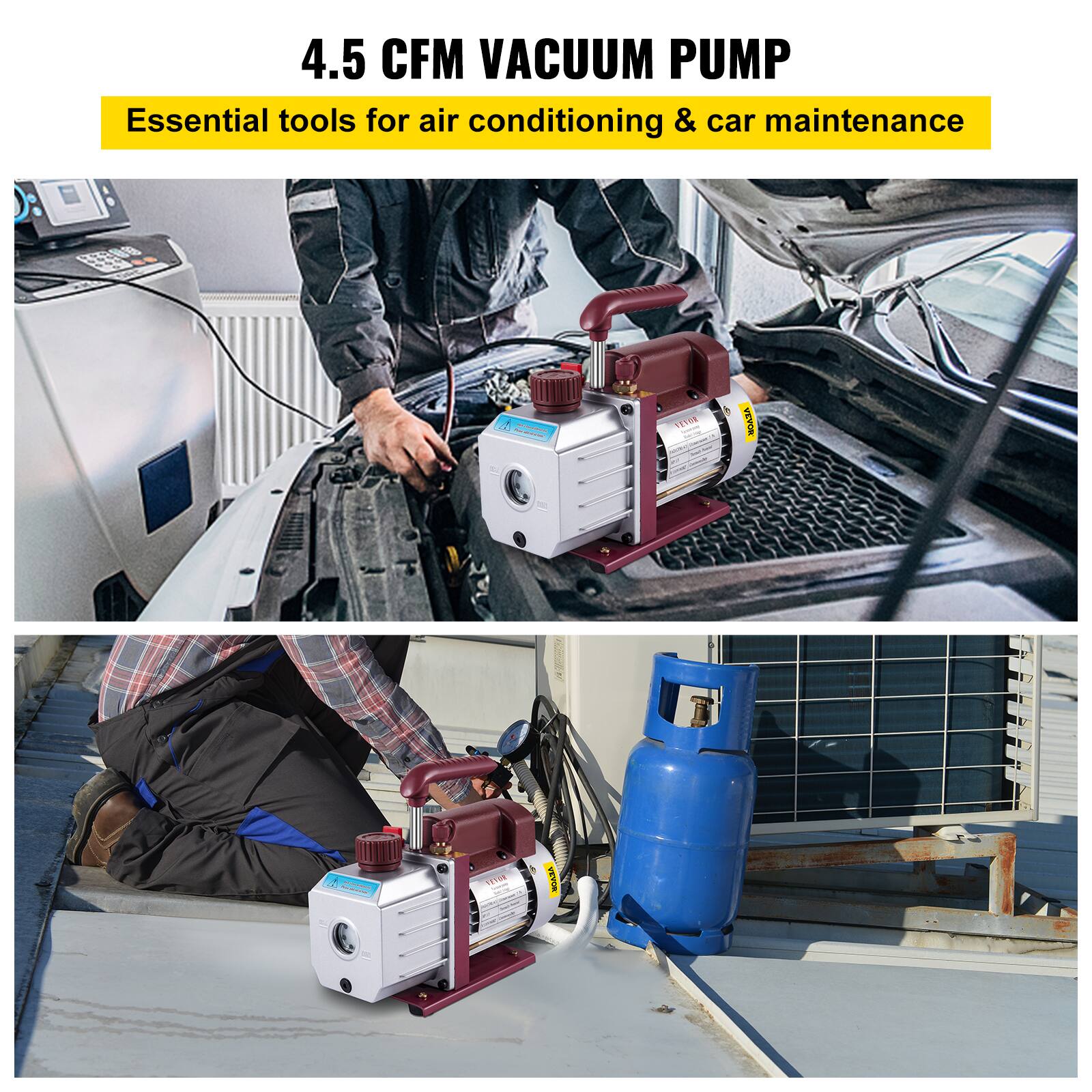 4.5 CFM VACUUM PUMP  
Essential tools for air conditioning & car maintenance