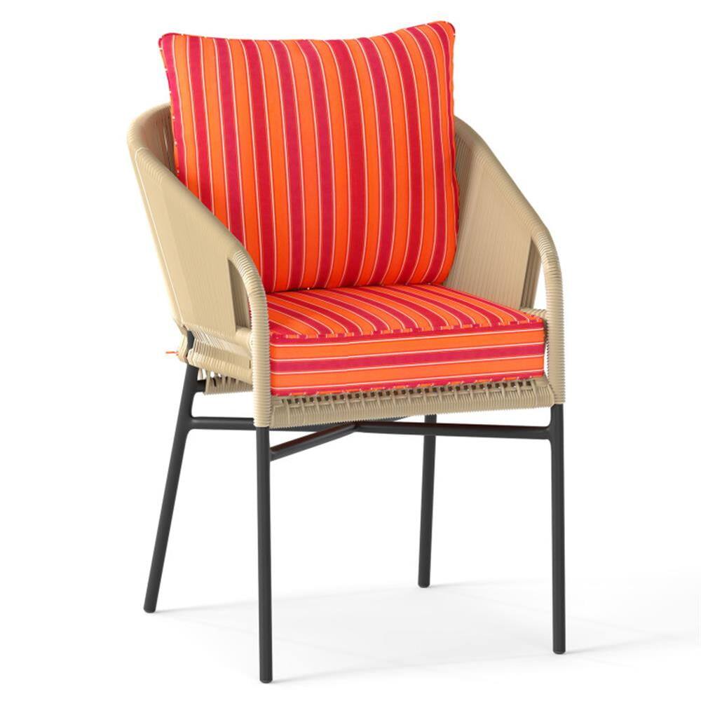 Alt View 1. Kadyn - Patio Chair Cushions Outdoor Chair PadsDeep Seat Chair Cushion Pads Set with Rope Belts for Indoor and OutdoorOrange - Orange.