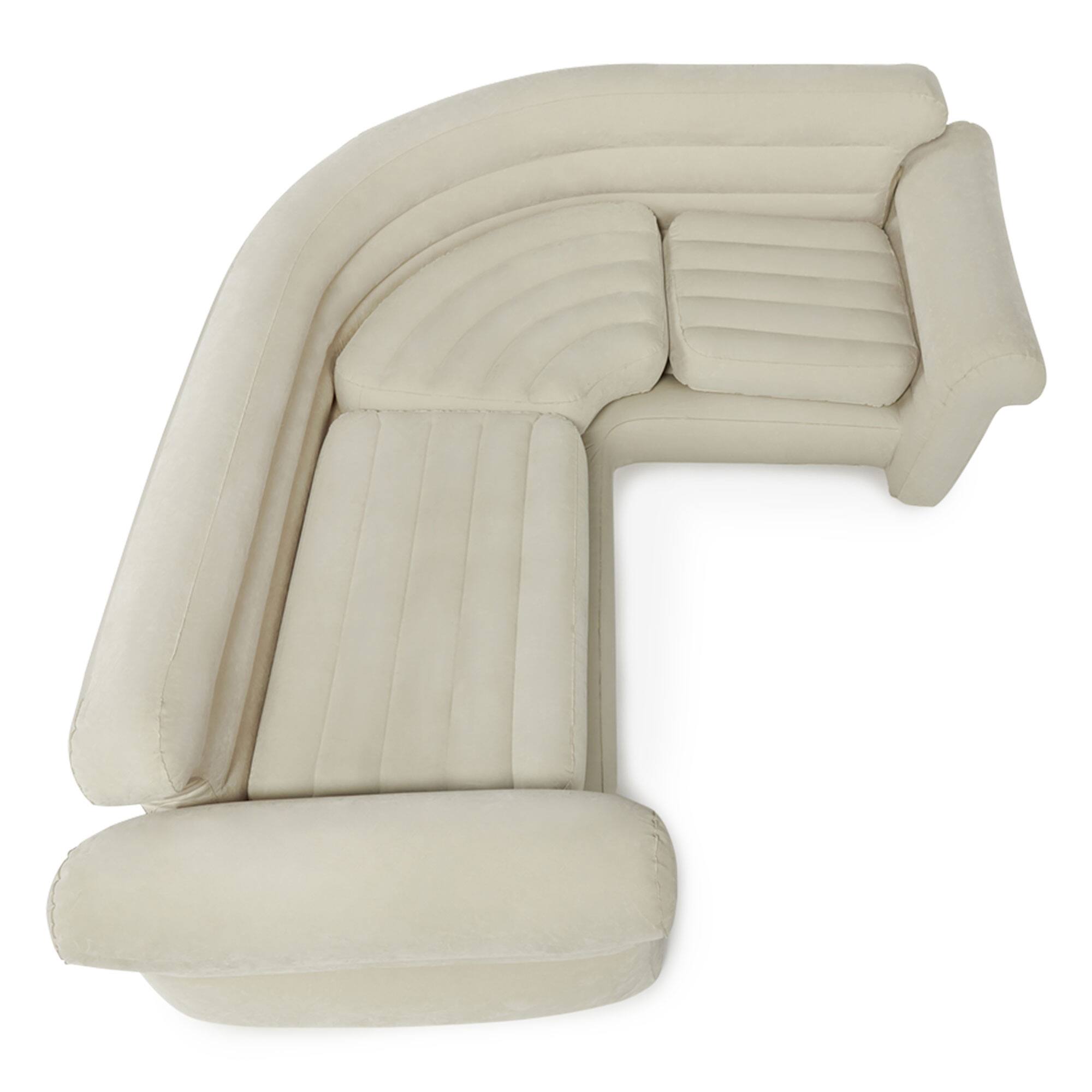 Alt View 11. Intex - Inflatable Corner Living Room Air Mattress Sectional Sofa - Beige.