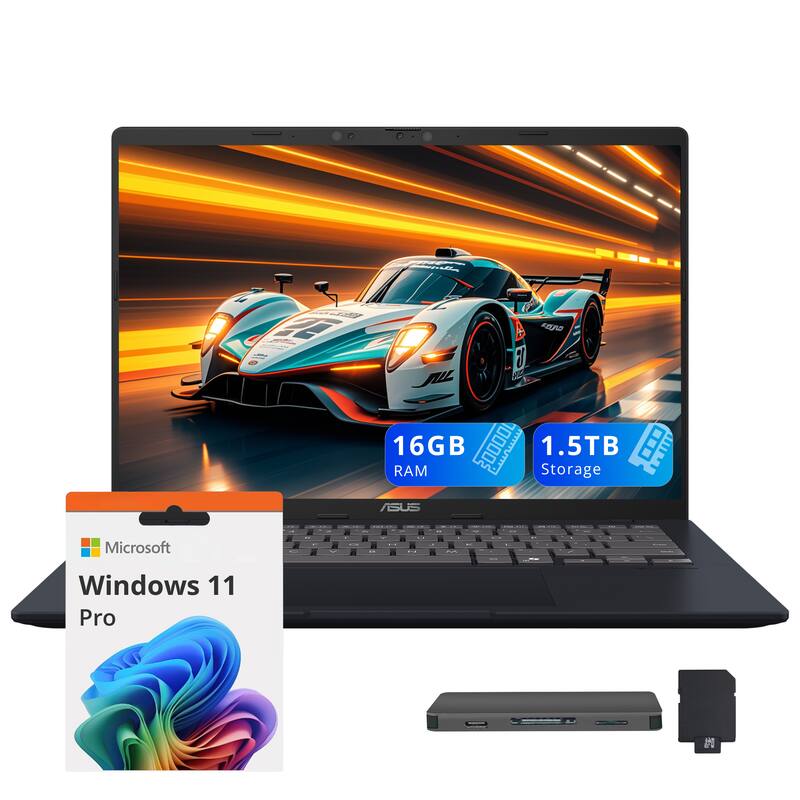 ASUS - Vivobook 14" WUXGA Laptop,Snapdragon X,16GB RAM,512GB SSD+1TB Dock Station,Qualcomm Adreno Graphics,Win 11 - Blue