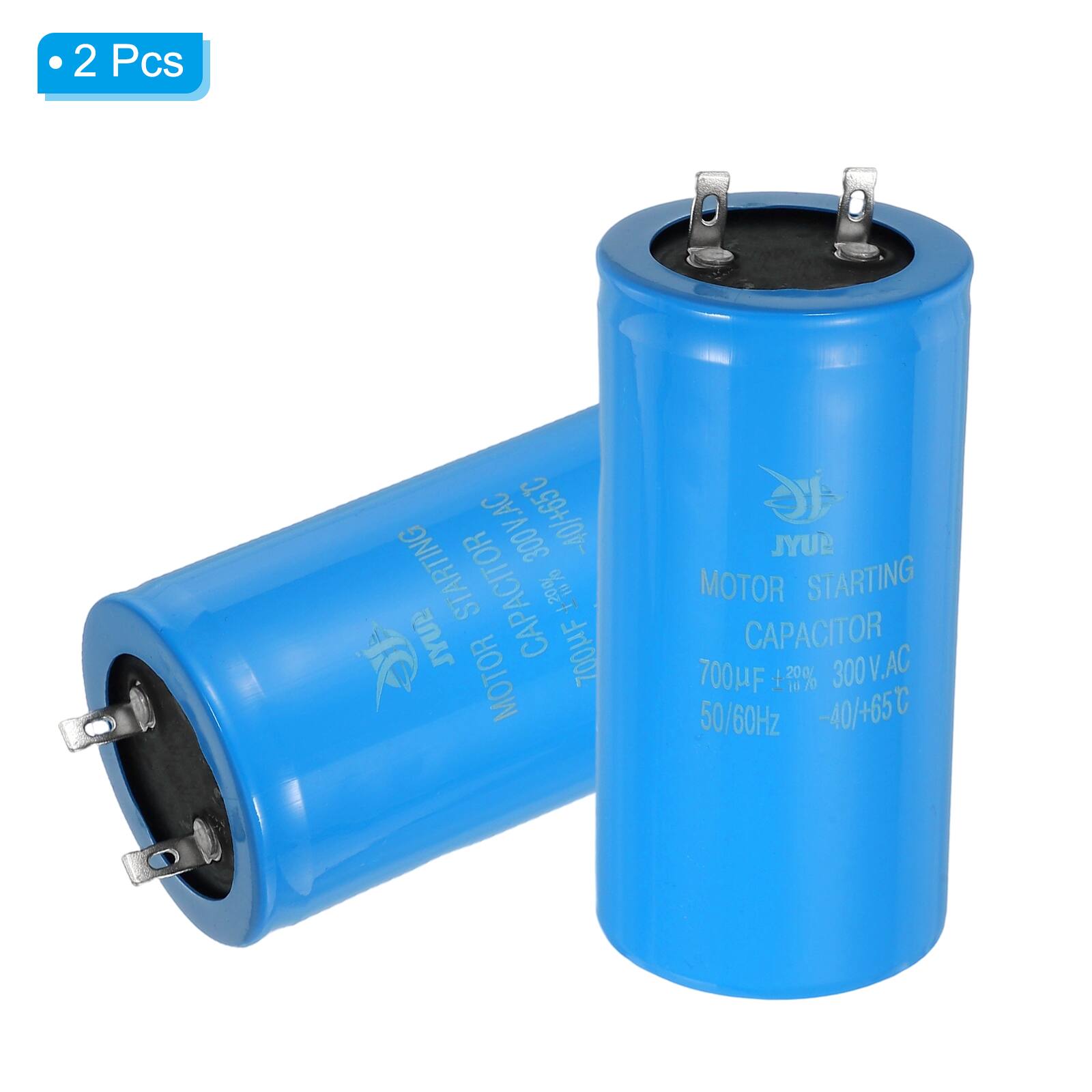 2 Pcs 300V.AC 2.99+/0p- STARTING CAPACITOR %& JYUB 700µF MOTOR STARTING CAPACITOR 700µF 70% + 20 10 300V.AC -40/+65°C C 50/60Hz