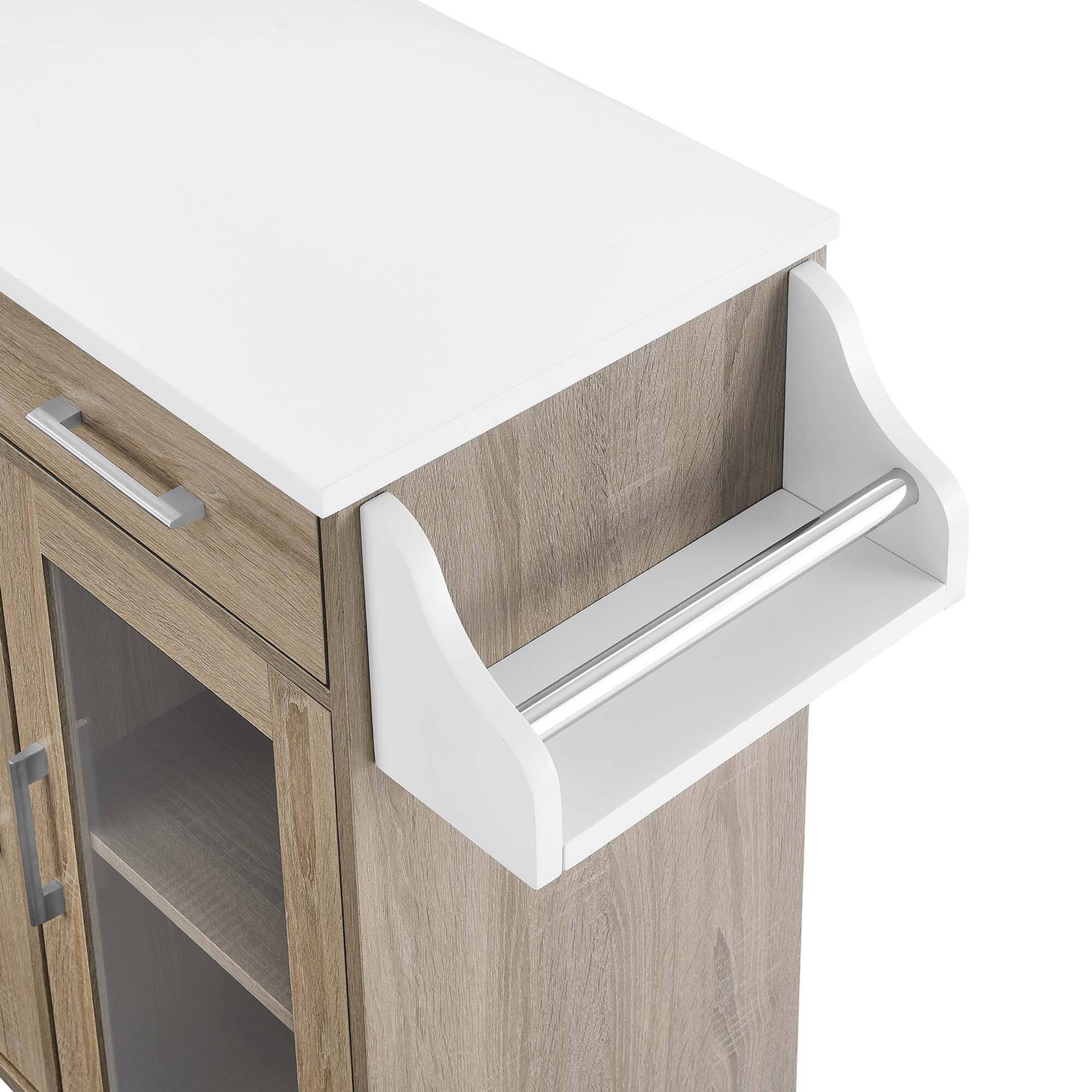 Alt View 7. Modway - Cuisine Kitchen Cart by Modway - Oak White.