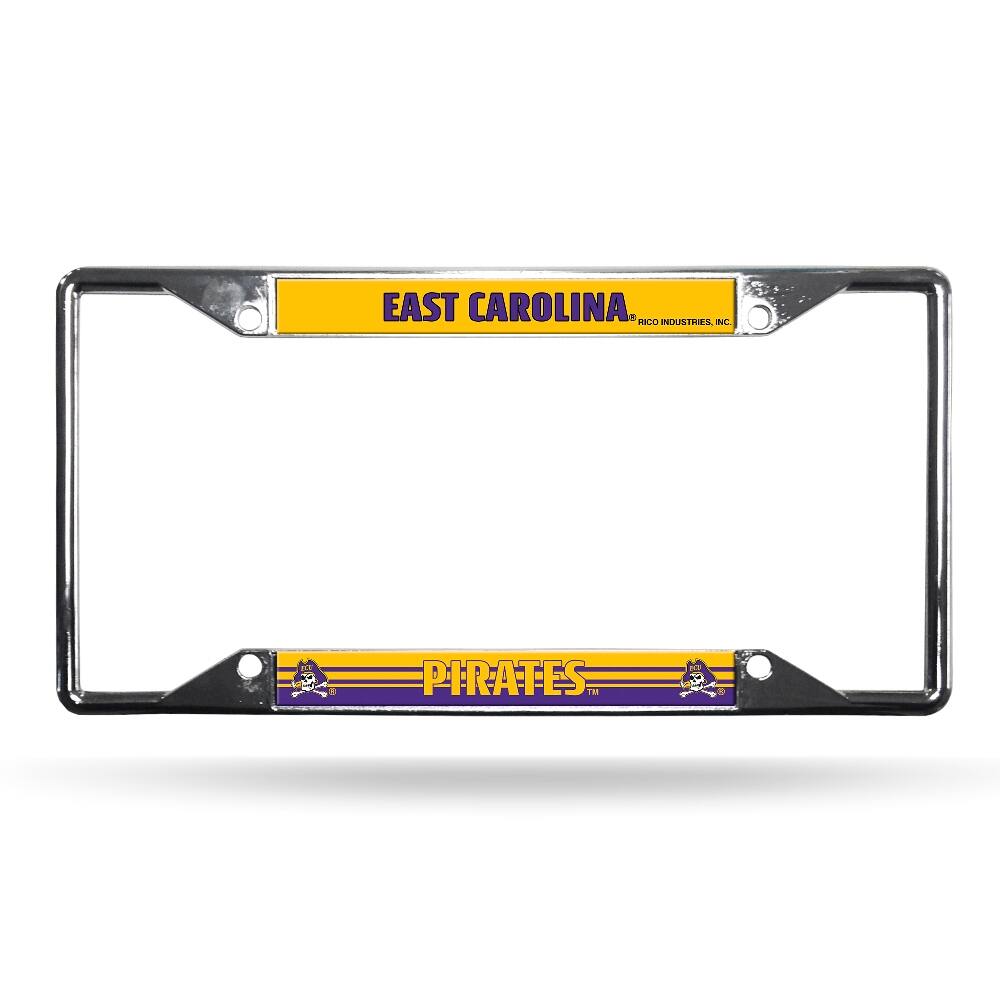 East Carolina Pirates Chrome 4-Corner License Plate Frame