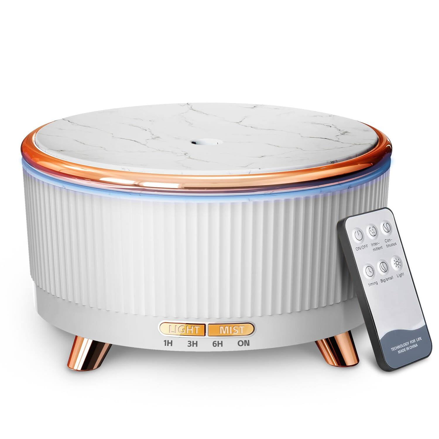 PARKER SLATER - 500ml Diffuser with Ultrasonic, Remote Control, Cool Mist, LED Lights - Long-lasting Large Diffuser: