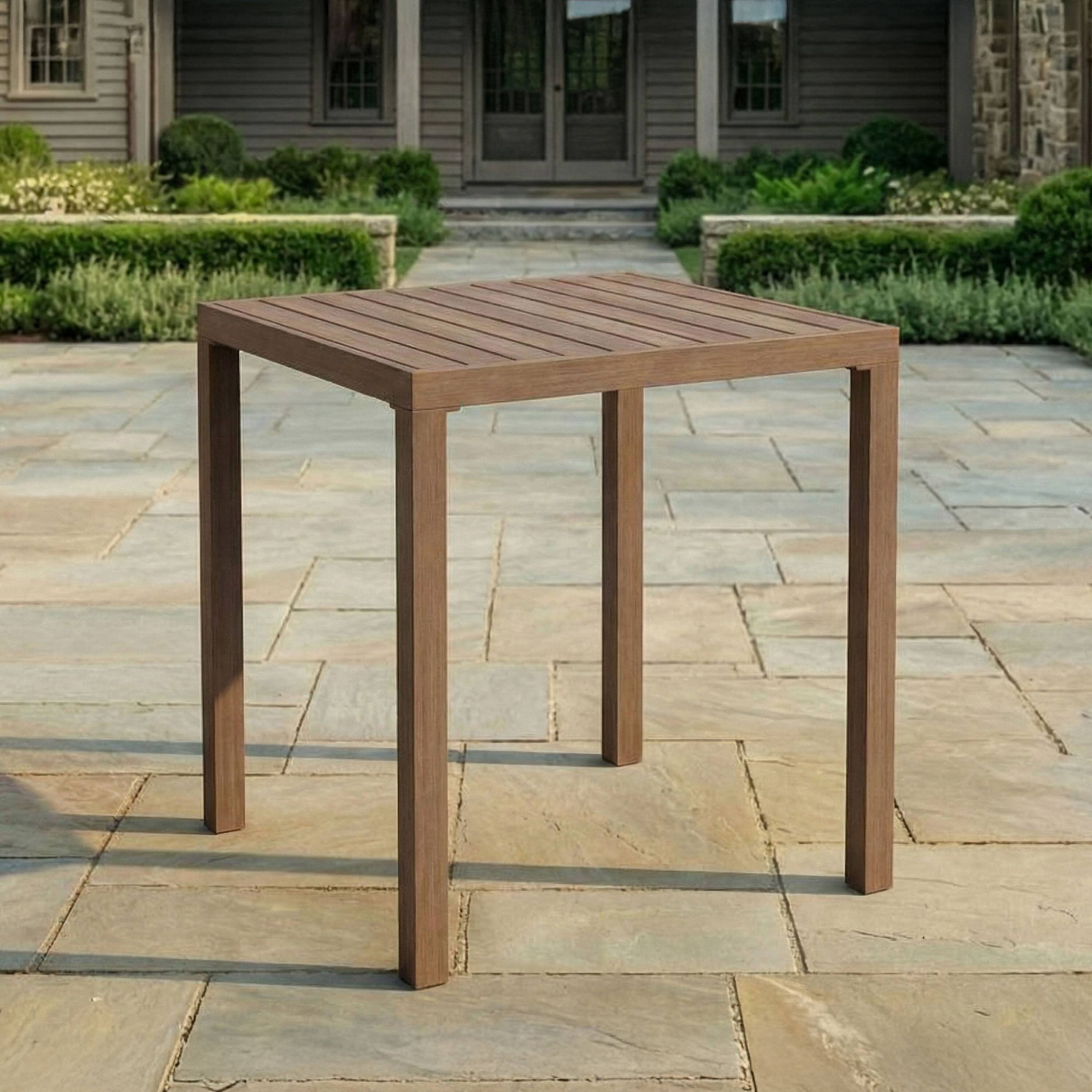 Alt View 1. Martha Stewart - Bedford 35.5" Indoor-Outdoor Patio Bar Height Table - Brown.