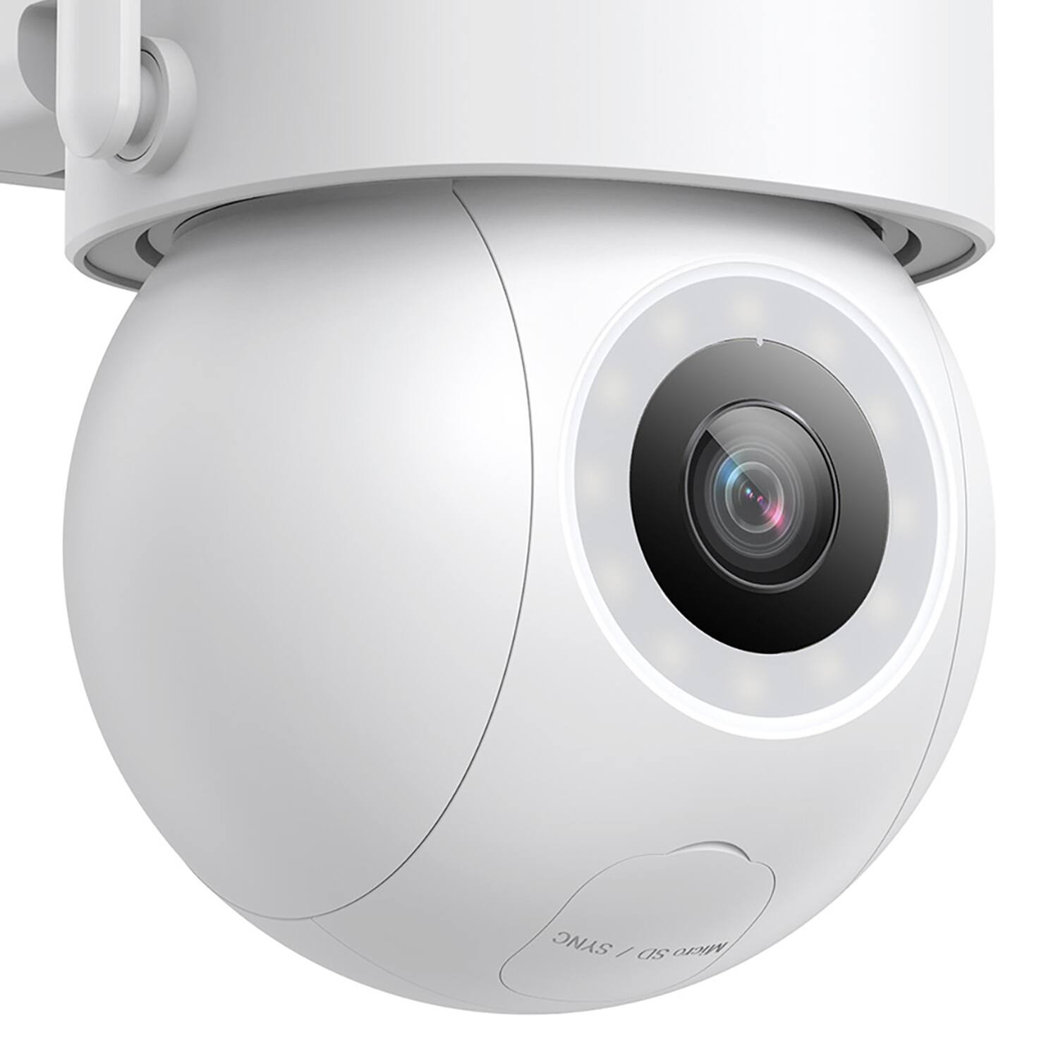Angle. AOSU - 3K 5.0-MP Wi-Fi Outdoor AI-Smart Security Camera, 400-Lumen Spotlight, 360° PTZ, Auto Tracking - White.