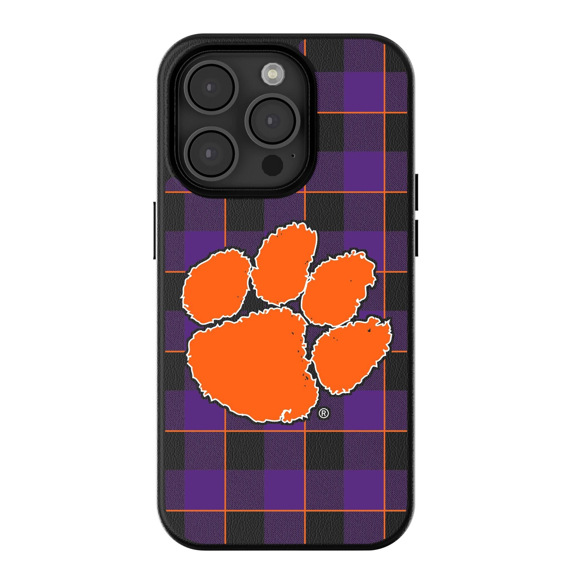 Keyscaper - NCAA - Clemson Tigers Plaid Magnetic Bump iPhone Case - 15 Pro - Black price history on PriceWatchPro