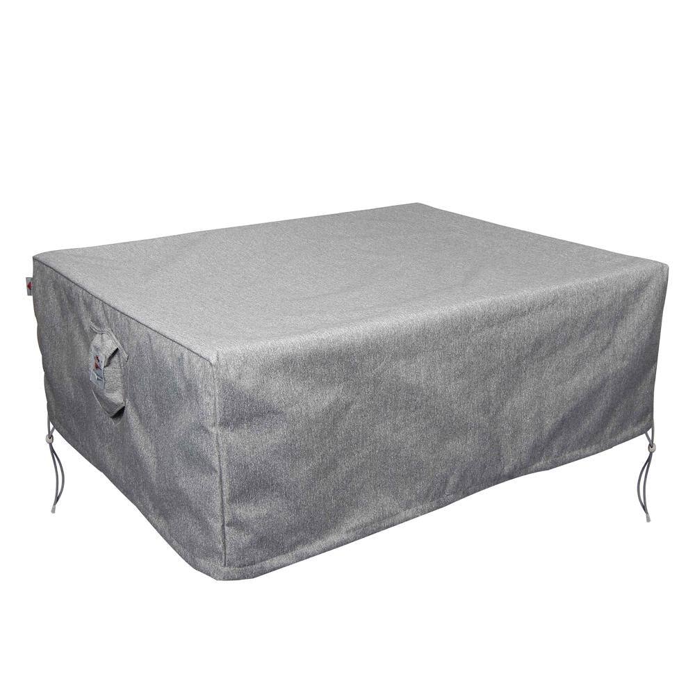 Angle. Seal Shield - Platinum 3-Layer Water Resistant Outdoor Dining Set Cover - Grey Melange - Grey Melange.