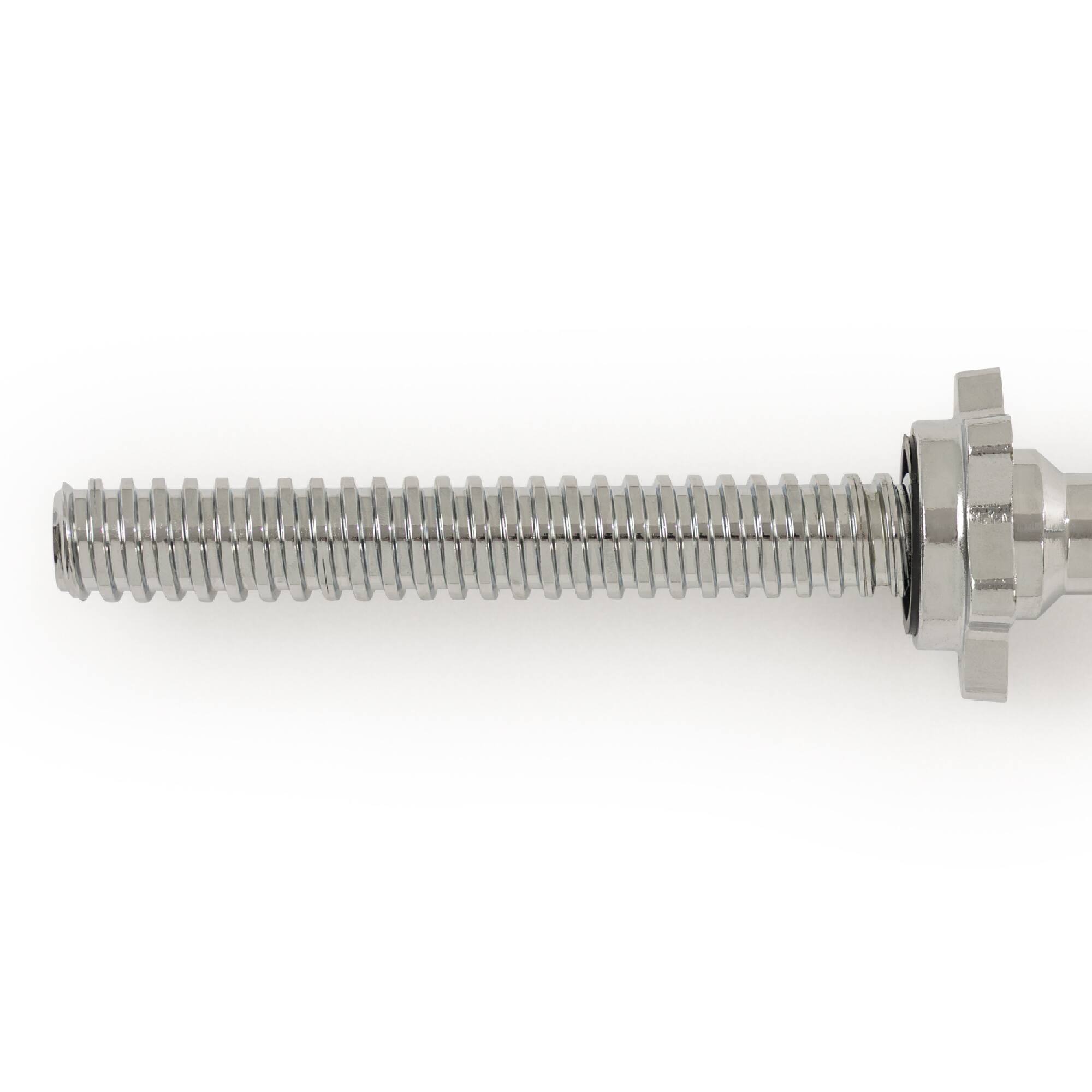 Back. Sunny Health & Fitness - 47" Threaded EZ Curl Chrome Bar - Silver.