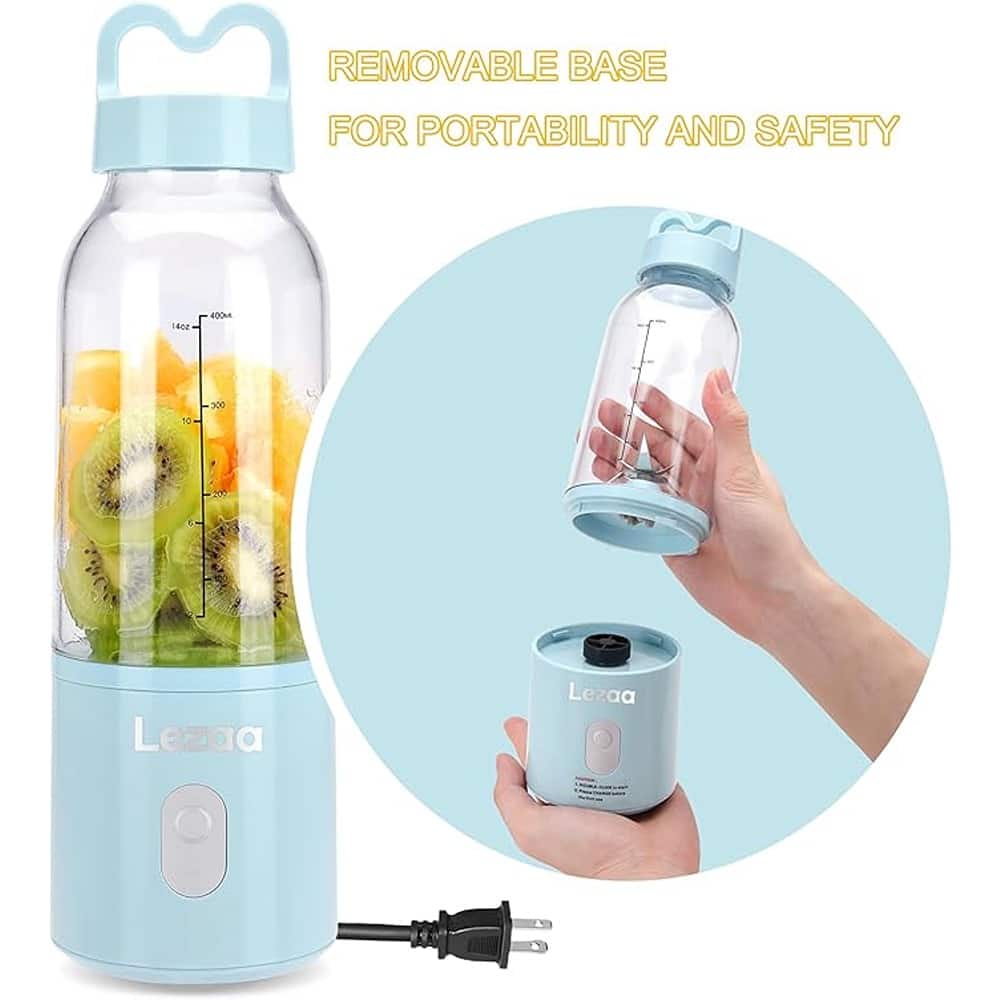 Schertz - Personal Blender for Smoothies & Shakes | 175W Motor, 6 Stainless Steel Blades for Powerful Blending, Portable - Blue