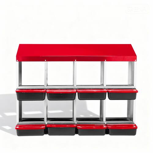 Alt View 8. Winado - Chicken Nesting Boxes, 8 Hole Metal Egg Laying Boxes for Garden Chicken Coop Outdoor - Red.