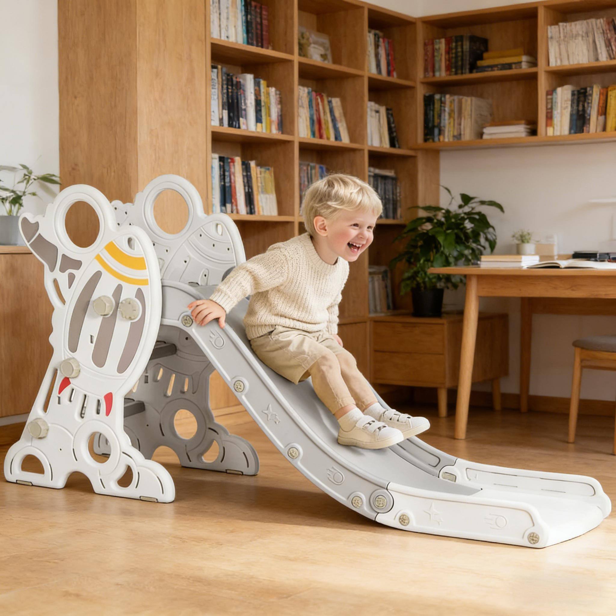 Siljoy - Small Indoor Toddler Rocket Slide, 66lb Load, Safe Non‑Slip Stairs, Easy Grip Handles, for Ages 18‑36 Months - Red,Steel Gray,White,Yellow price history on PriceWatchPro