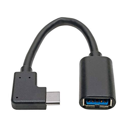 Tripp Lite - USB C to USB-A Cable Right Angle 3.1 5 Gbps USB Type C M/F 6in