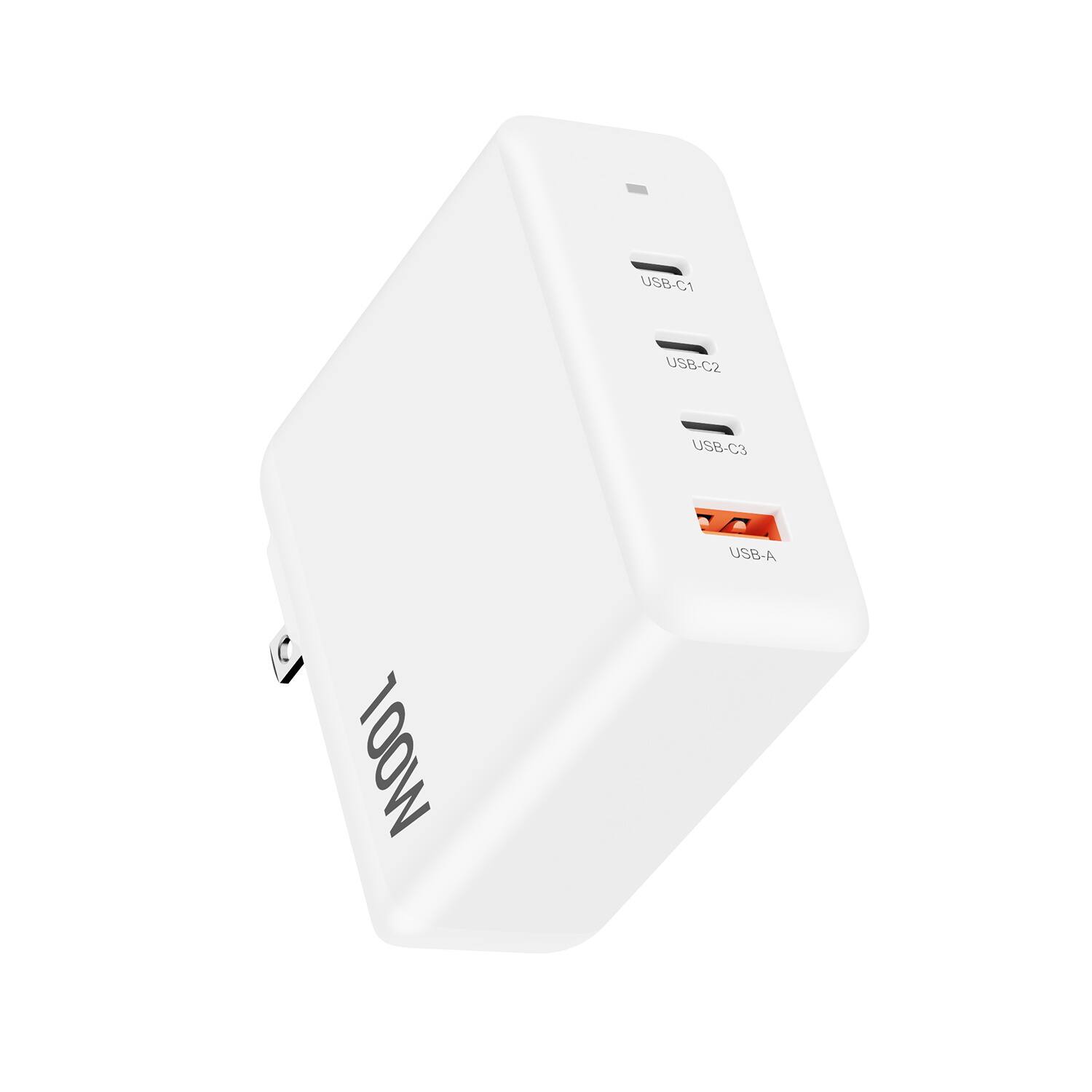 Mybat Pro - 100W GaN 4-Port Foldable Wall Charger (ETL Certified) - White