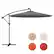 Alt View 1. Costway - 10 Ft Patio Solar LED 40 Lights Offset Umbrella Crank Cross Base - Gray.